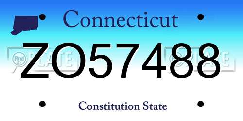 ZO57488 Connecticut License Plate