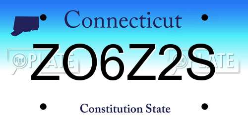 ZO6Z2S Connecticut License Plate