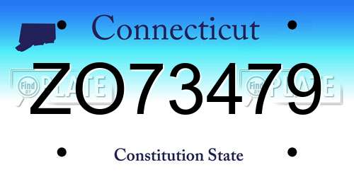 ZO73479 Connecticut License Plate