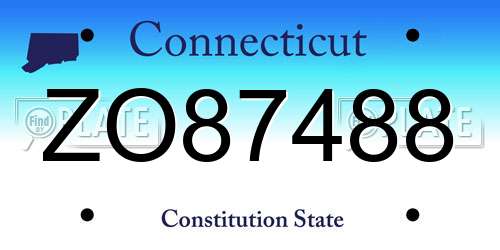 ZO87488 Connecticut License Plate