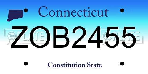 ZOB2455 Connecticut License Plate