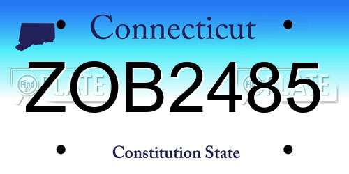 ZOB2485 Connecticut License Plate