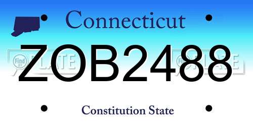ZOB2488 Connecticut License Plate