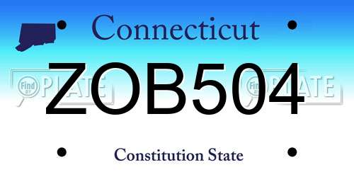 ZOB504 Connecticut License Plate