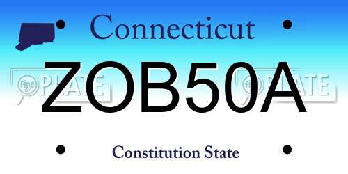 ZOB50A Connecticut License Plate