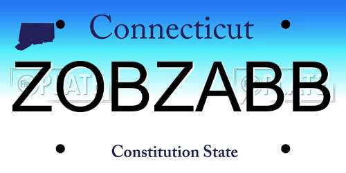 ZOBZABB Connecticut License Plate