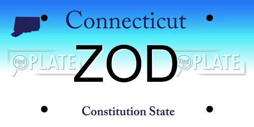 ZOD Connecticut License Plate