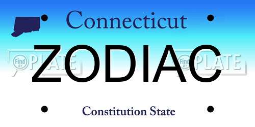 ZODIAC Connecticut License Plate