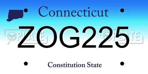 ZOG225 Connecticut License Plate