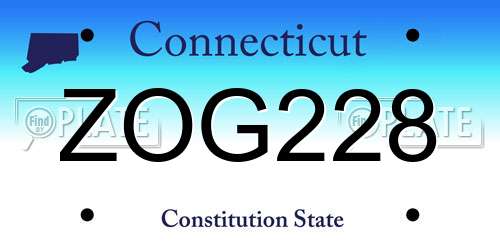ZOG228 Connecticut License Plate