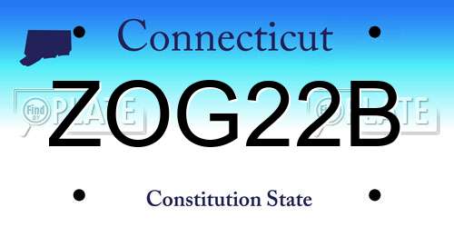 ZOG22B Connecticut License Plate