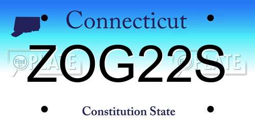 ZOG22S Connecticut License Plate