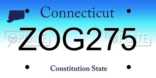ZOG275 Connecticut License Plate