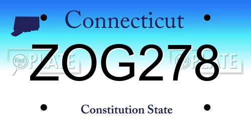ZOG278 Connecticut License Plate