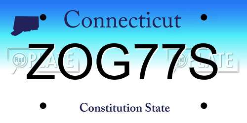 ZOG77S Connecticut License Plate