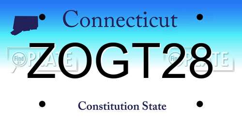 ZOGT28 Connecticut License Plate