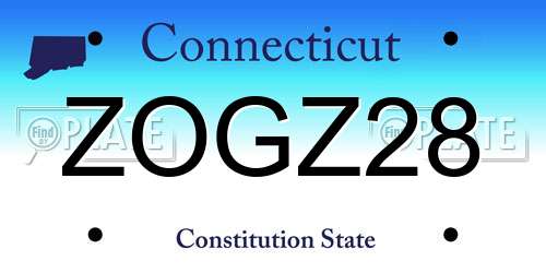 ZOGZ28 Connecticut License Plate