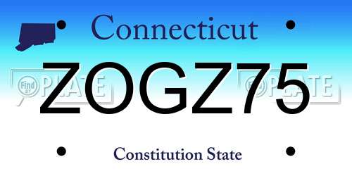 ZOGZ75 Connecticut License Plate