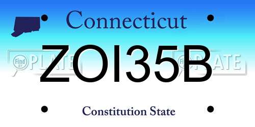 ZOI35B Connecticut License Plate