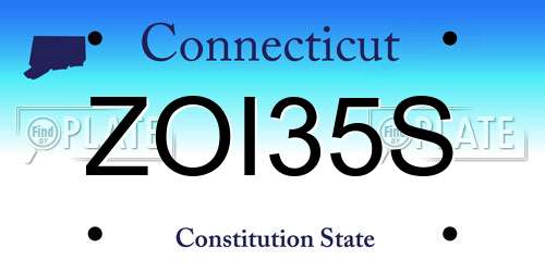 ZOI35S Connecticut License Plate