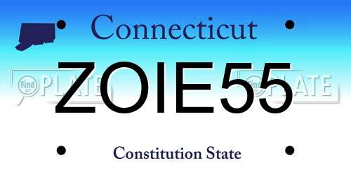 ZOIE55 Connecticut License Plate