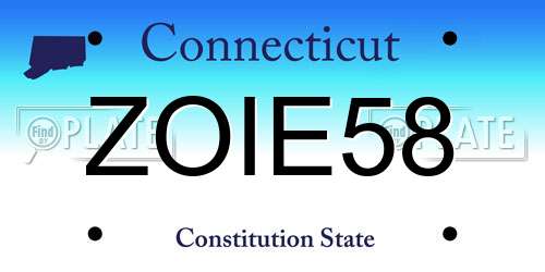ZOIE58 Connecticut License Plate
