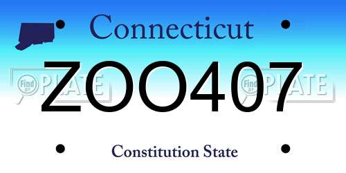 ZOO407 Connecticut License Plate