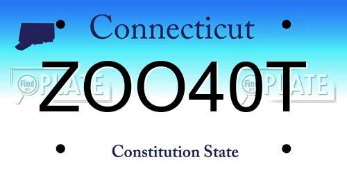 ZOO40T Connecticut License Plate