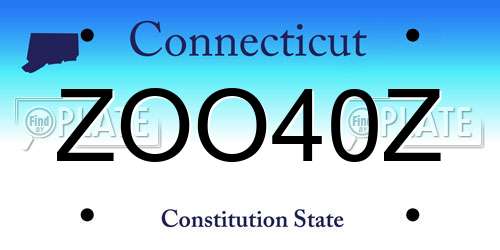 ZOO40Z Connecticut License Plate