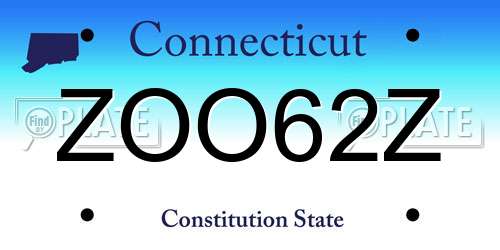 ZOO62Z Connecticut License Plate