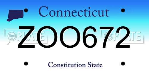 ZOO672 Connecticut License Plate