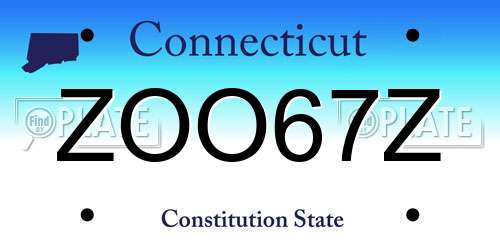 ZOO67Z Connecticut License Plate