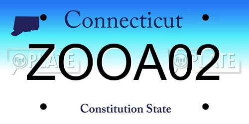 ZOOA02 Connecticut License Plate