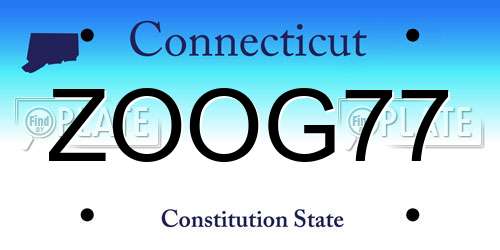 ZOOG77 Connecticut License Plate