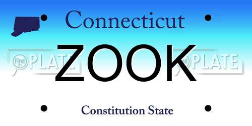 ZOOK Connecticut License Plate