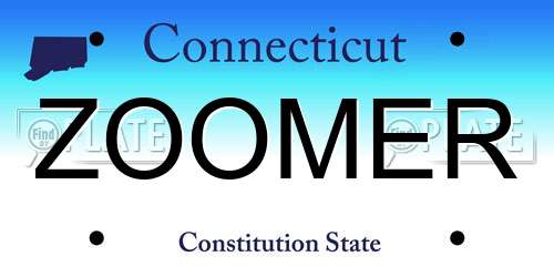 ZOOMER Connecticut License Plate