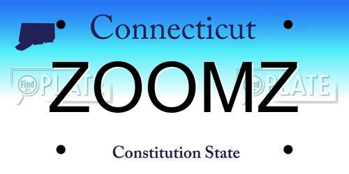 ZOOMZ Connecticut License Plate