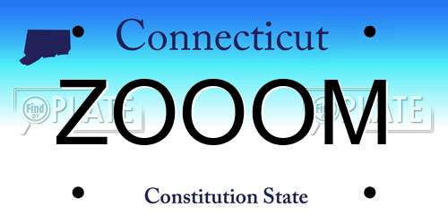 ZOOOM Connecticut License Plate