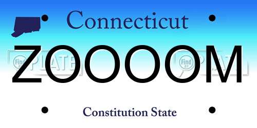 ZOOOOM Connecticut License Plate