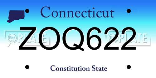 ZOQ622 Connecticut License Plate