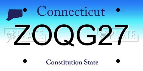 ZOQG27 Connecticut License Plate