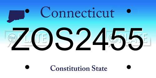 ZOS2455 Connecticut License Plate