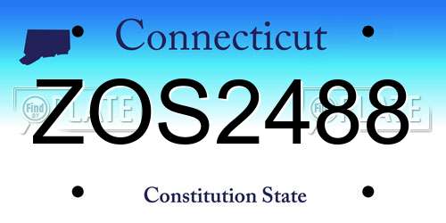 ZOS2488 Connecticut License Plate