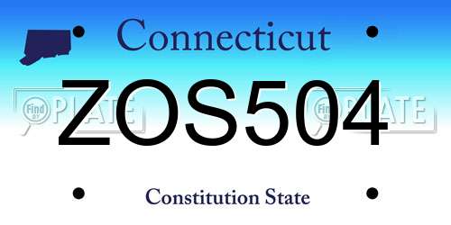 ZOS504 Connecticut License Plate