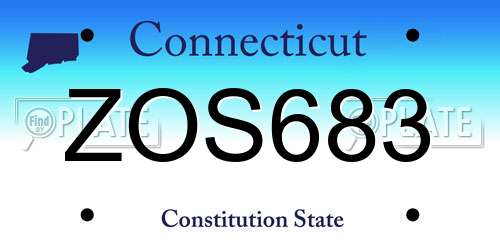 ZOS683 Connecticut License Plate