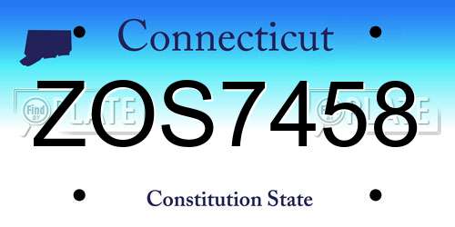 ZOS7458 Connecticut License Plate