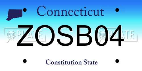 ZOSB04 Connecticut License Plate
