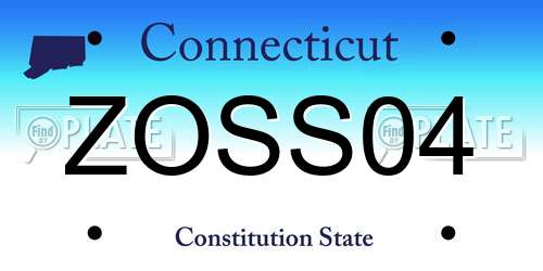 ZOSS04 Connecticut License Plate