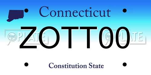 ZOTT00 Connecticut License Plate