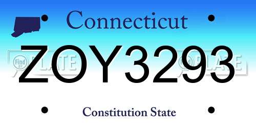 ZOY3293 Connecticut License Plate